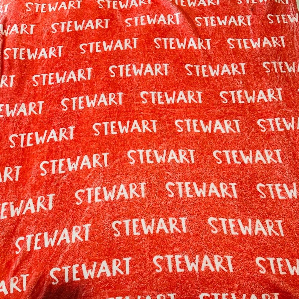 Custom Red Throw Blanket-STEWART